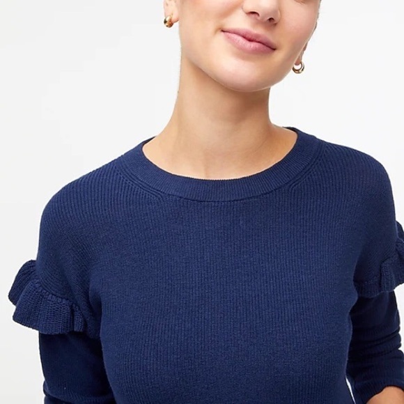 J crew Cotton ruffle-sleeve sweater - Picture 2 of 6